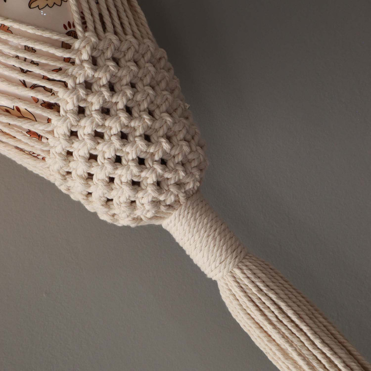 دیوارکوب و استند جاگلدونی مکرومه دستبافت مناسب دکوراسیون و نگهداری گلدان